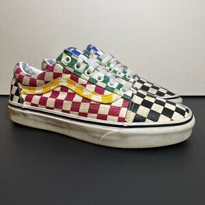 Womens VANS Old Skool Multicolor Glitter Checkerboard Sneakers / Size 7